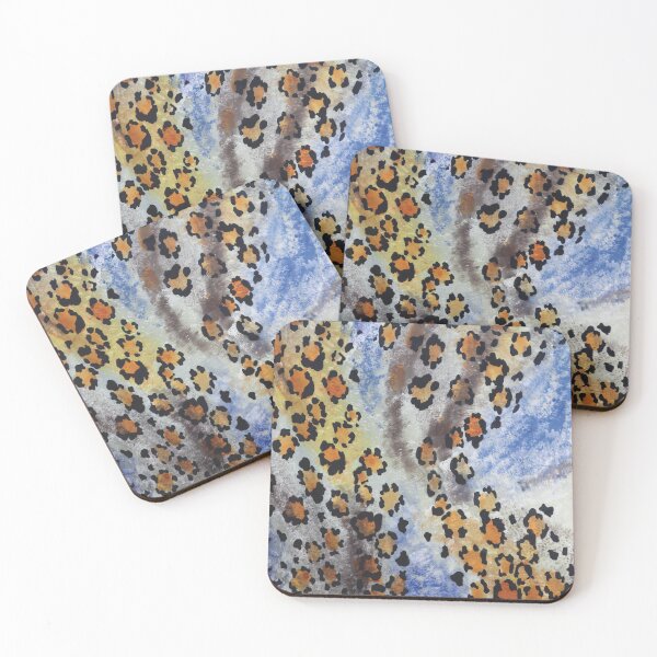 Item preview, Leopard  Skin Abstract in Camel and Blue designed and sold by Leslie Rogers Todder.