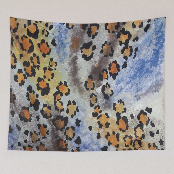 Item preview, Leopard  Skin Abstract in Camel and Blue designed and sold by Leslie Rogers Todder.