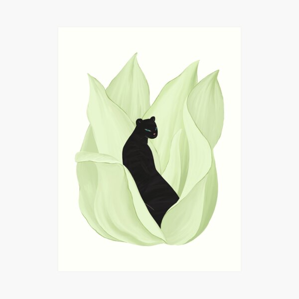Black Panther in Sansevieria Art Print