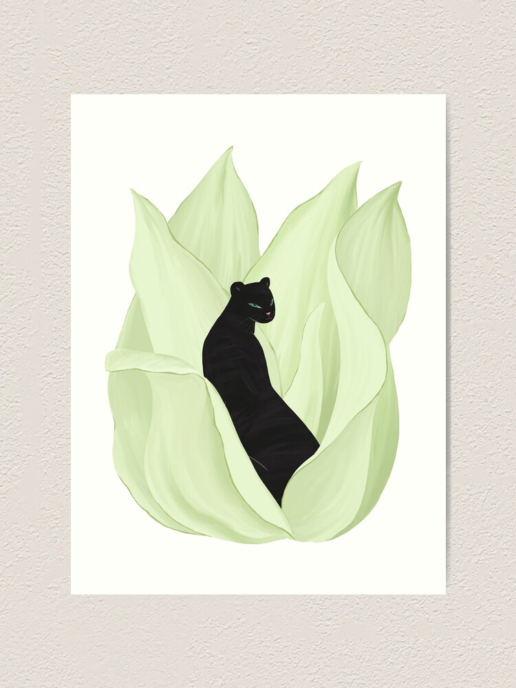 Alternate view of Black Panther in Sansevieria Art Print