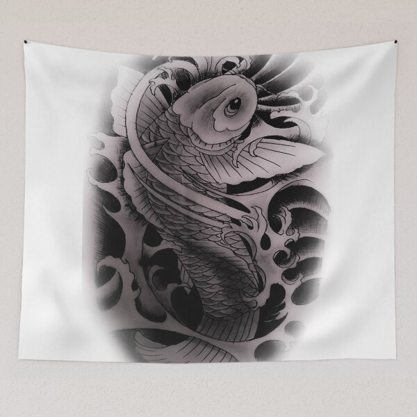 Item preview, koi fish tattoo designed and sold by attracdionz.