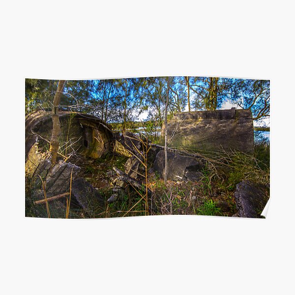 Old cement works on Narrabeen Lake Poster