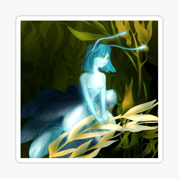 Mermay - Aqua Sky - Pantone - Mermaid - Sea Slug - Cute Character Sticker