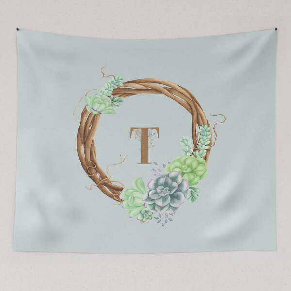 Item preview, Succulents Woodland Monogram - T designed and sold by MysticMagpie.