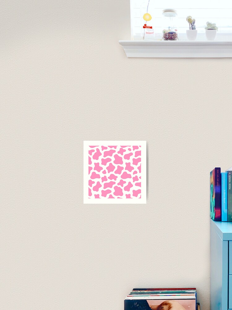 Pink Cow Print Design Art Print By Hanameda Redbubble - pink cow print roblox