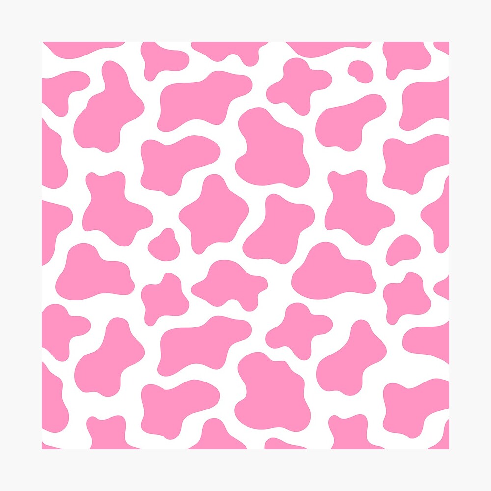 pink cow print painting