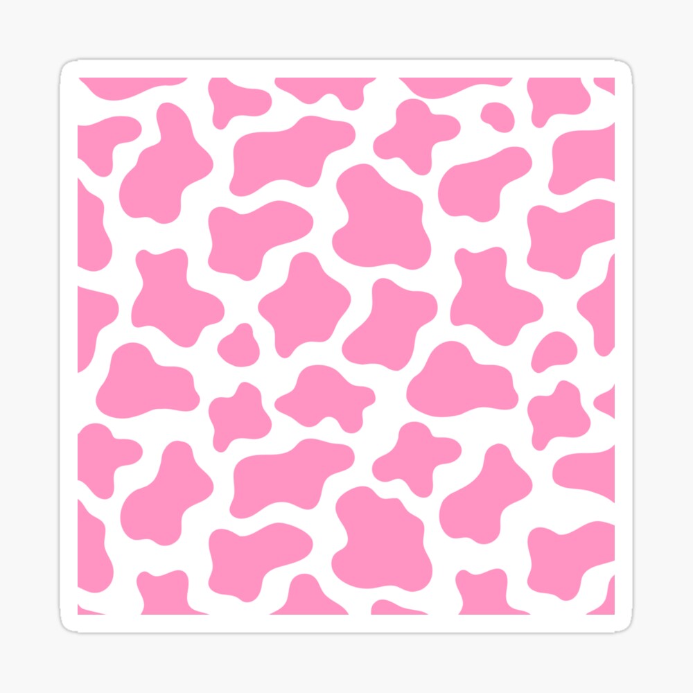 Pink cow print design | Art Print