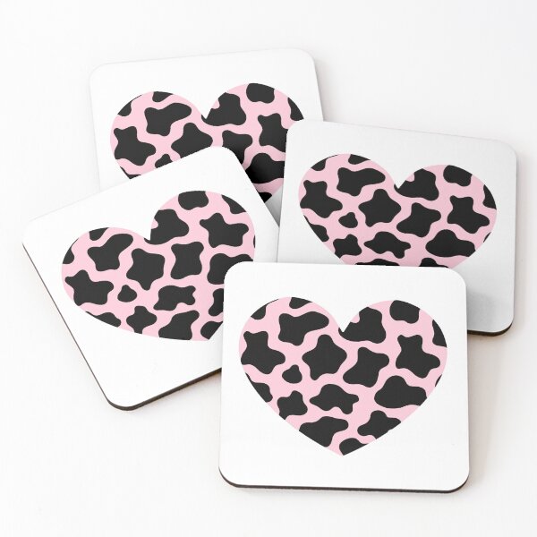 Item preview, Pink and black cow print heart design designed and sold by hanameda.