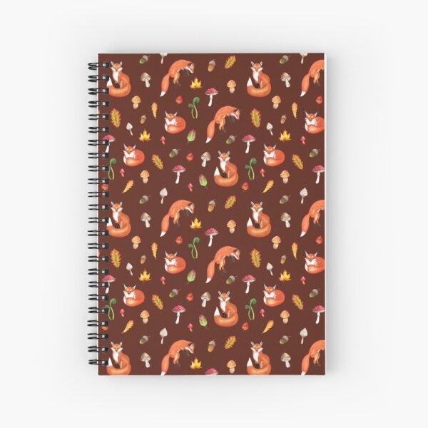 Motivo de zorros otoñales Cuaderno de espiral