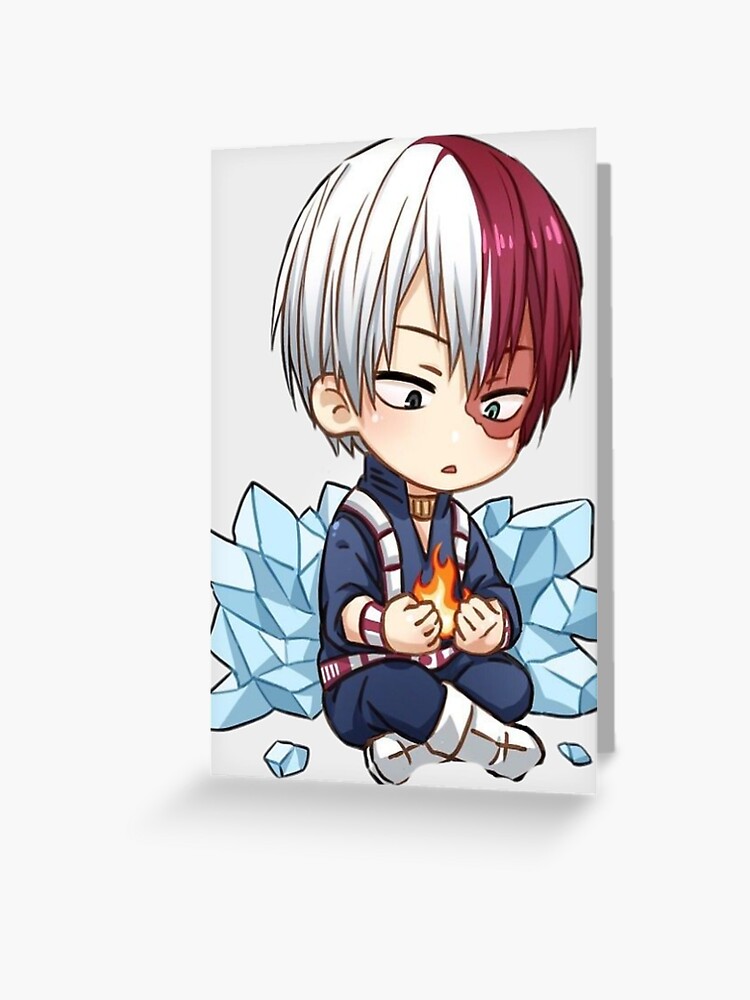 Chibi Shoto Todokori Half Cold Half Hot My Hero Academia Boku No Hero Academia Greeting Card By Primeanimes Redbubble