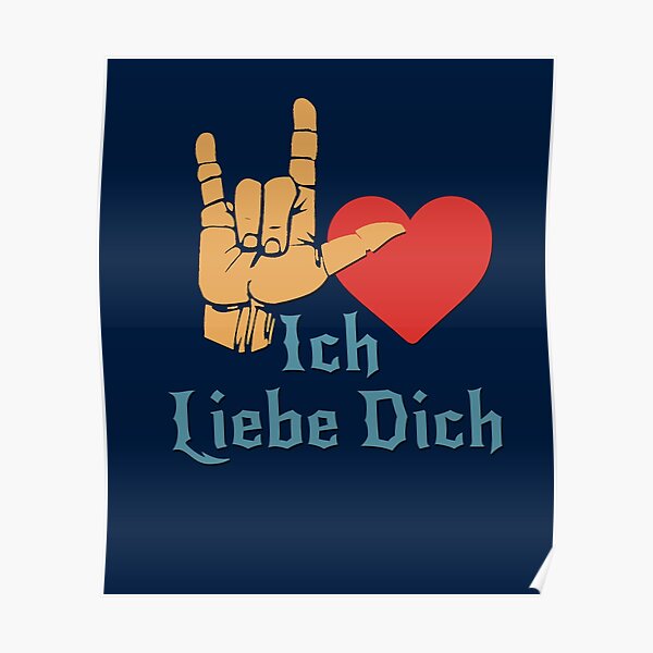Ich Liebe Dich, Liebeszeichen, ich liebe dich auf Deutsch Poster