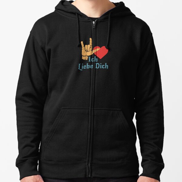 Ich Liebe Dich, Liebeszeichen, ich liebe dich auf Deutsch Kapuzenjacke