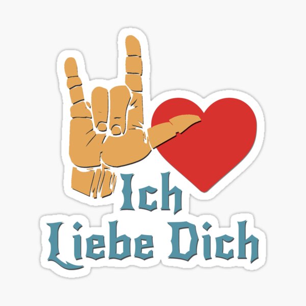 Ich Liebe Dich, Liebeszeichen, ich liebe dich auf Deutsch Sticker