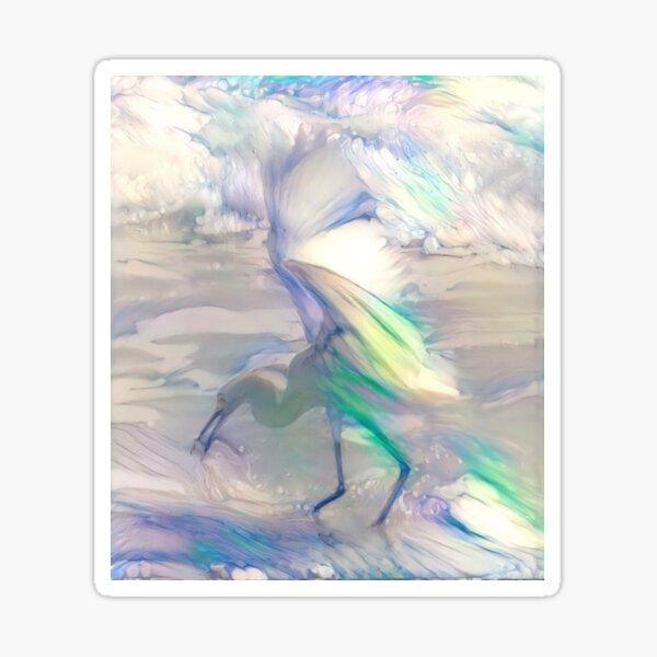 Egret Cloud Fusion Sticker