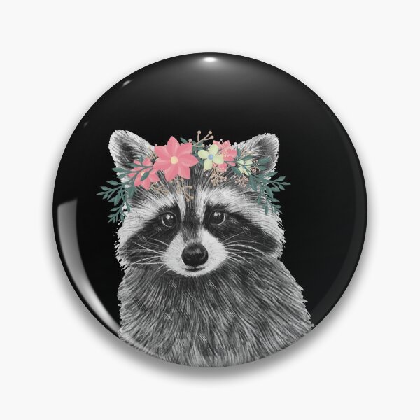 Item preview, Raccoon Floral Crown Flowers Funny Cute Animal Raccoon Gift designed and sold by Tee-md93.