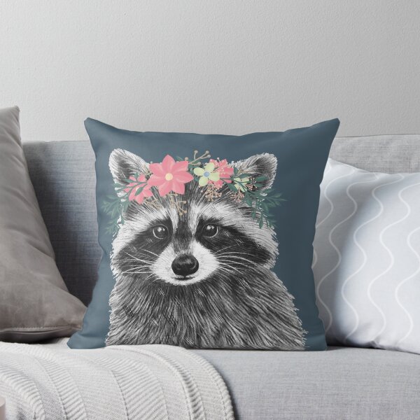 Item preview, Raccoon Floral Crown Flowers Funny Cute Animal Raccoon Gift designed and sold by Tee-md93.