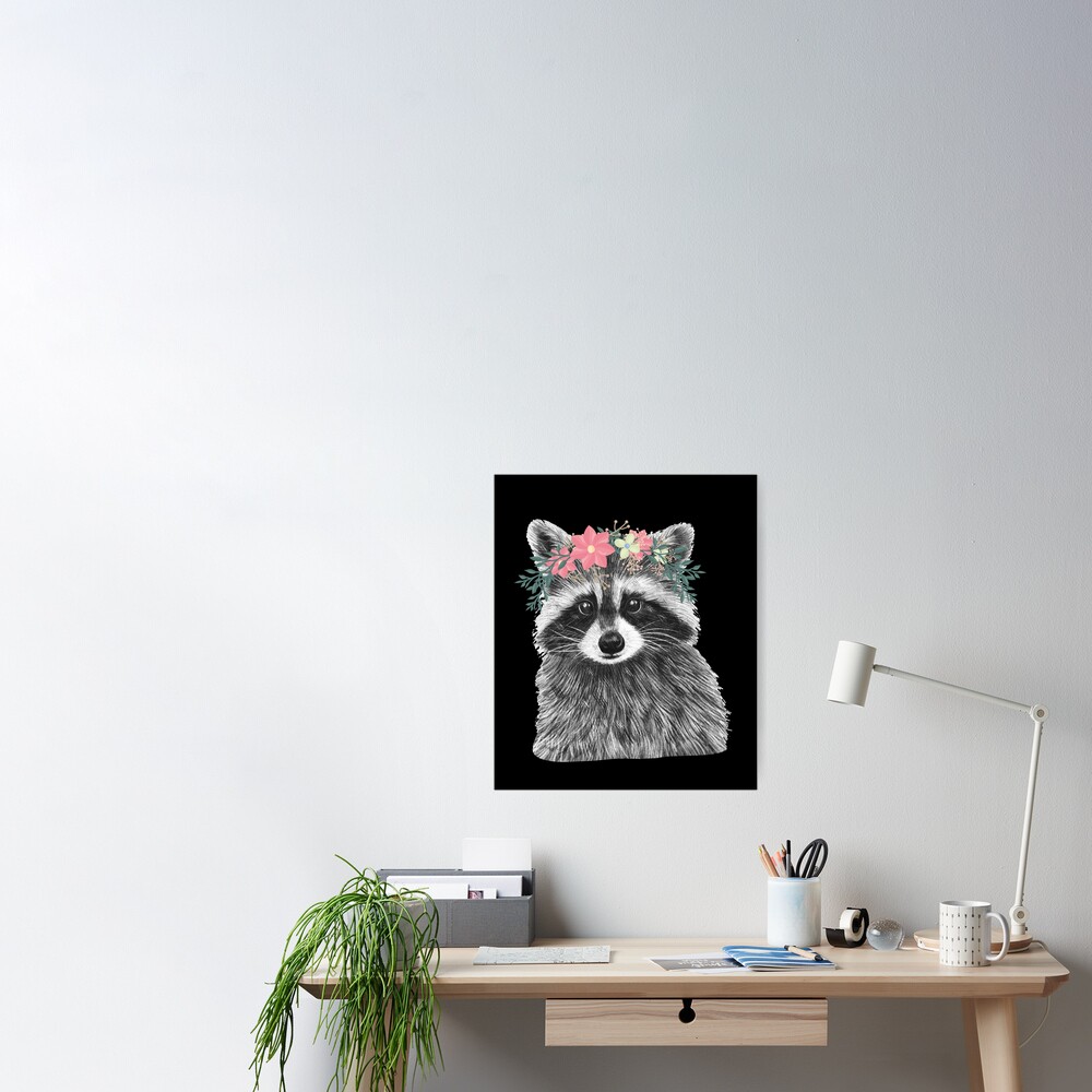 Mini Floral Crown Raccoon Sticker – KT's Canvases