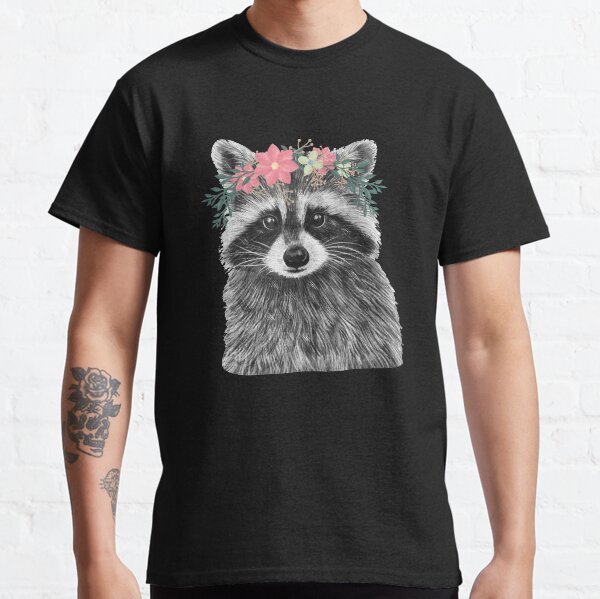 Item preview, Raccoon Floral Crown Flowers Funny Cute Animal Raccoon Gift designed and sold by Tee-md93.
