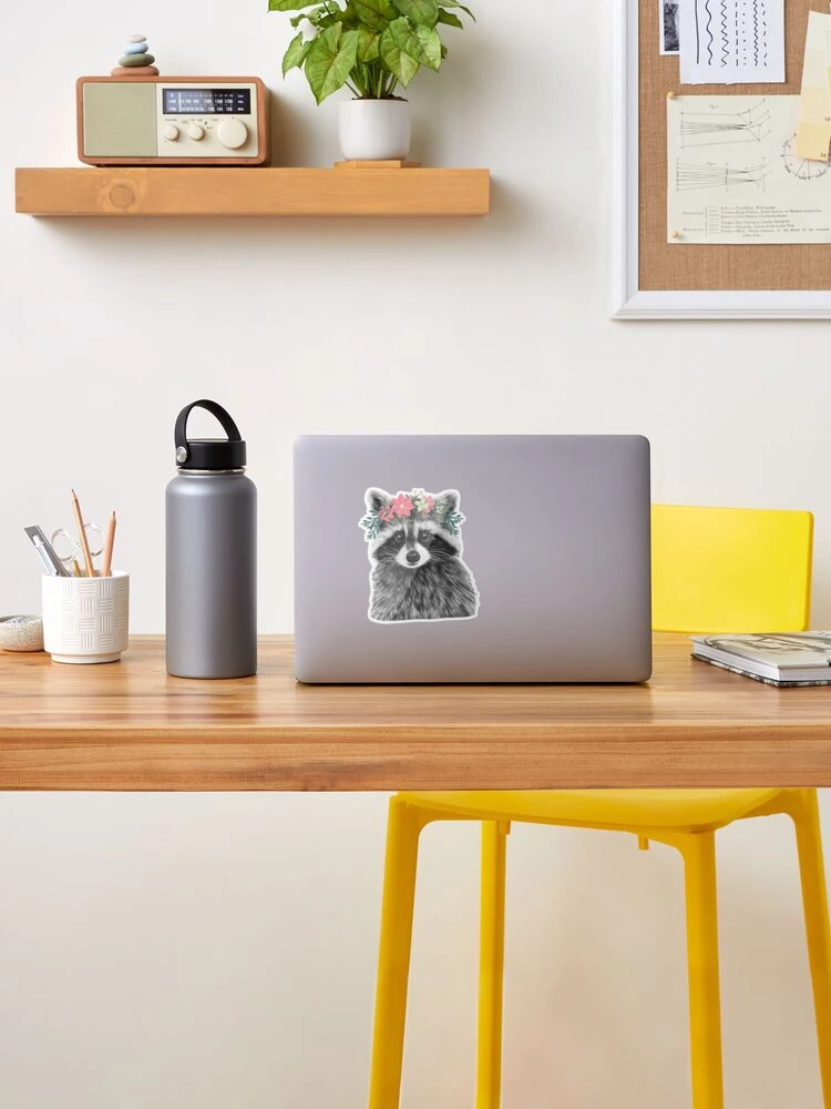 Mini Floral Crown Raccoon Sticker – KT's Canvases