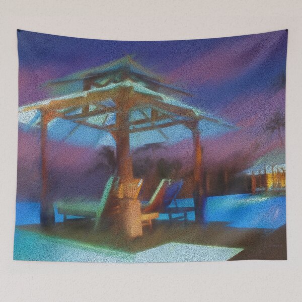 Item preview, Faraway - Tropical Nightscape  designed and sold by Rocky Mountain Artistry.