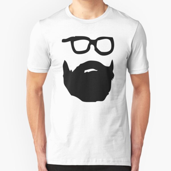 beard & glasses Slim Fit T-Shirt