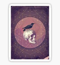Crow and Skull Collage Sticker