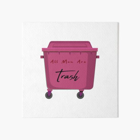 Trash Can with Text Art Board Print for Sale by FancyHatPenguin