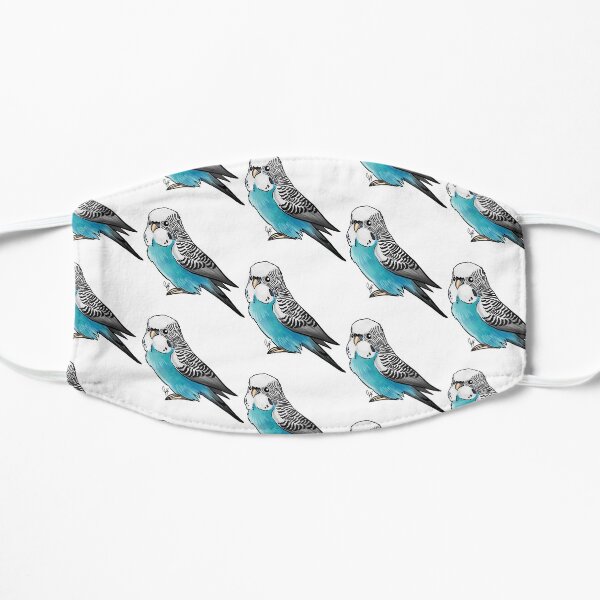 Blue Budgie Parakeet Flat Mask