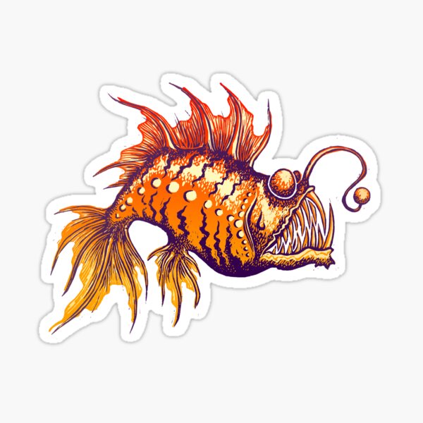Angler Fish Print Sticker