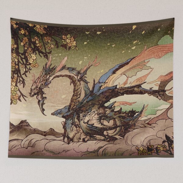 Item preview, xenoblade 2 torna woodblock print 1- titan designed and sold by starfallblade.