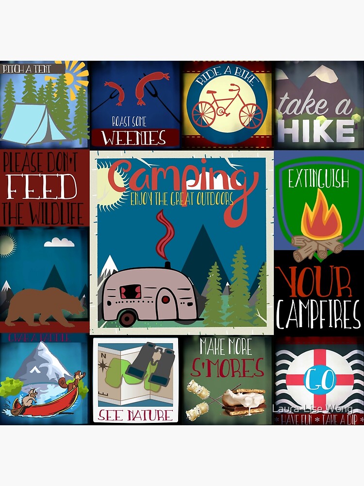 Retro Camping Badges Pattern by crazycanonmom