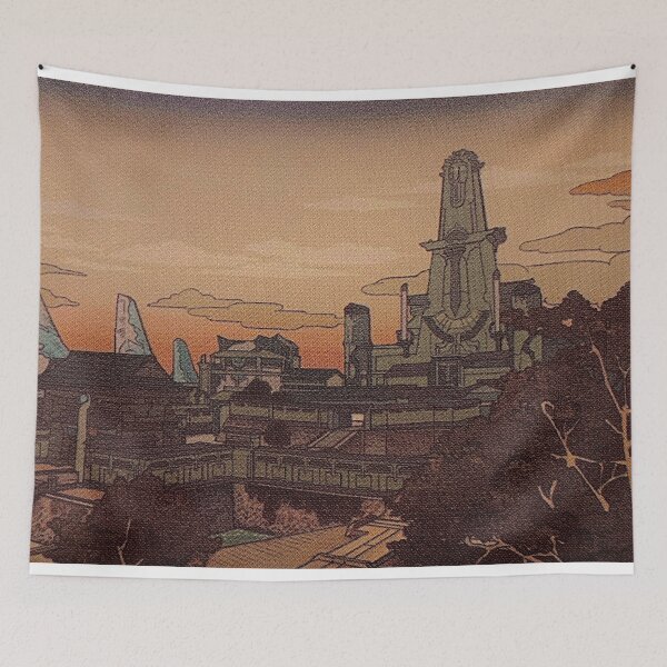 Item preview, xenoblade 2 torna woodblock print 4- capitol designed and sold by starfallblade.