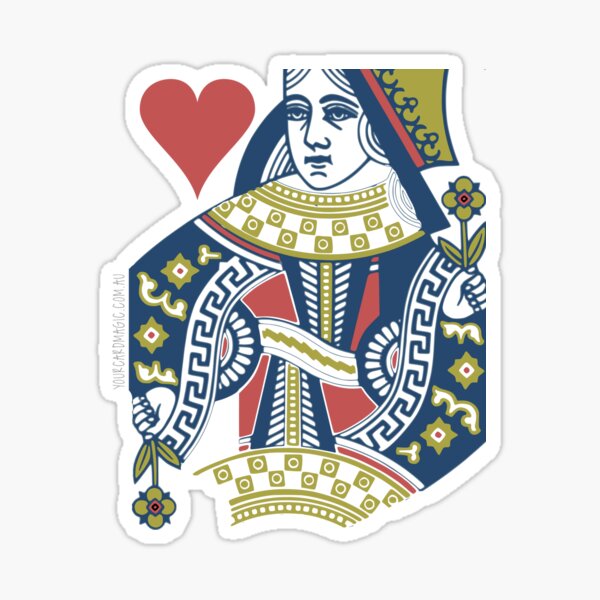 Playing Card - Queen of Hearts Sticker