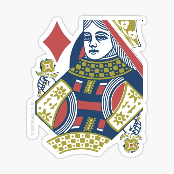 Playing Card - Queen of Diamonds Sticker