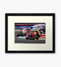 Dani Pedrosa and Nicky Hayden at laguna seca 2012 Framed Print