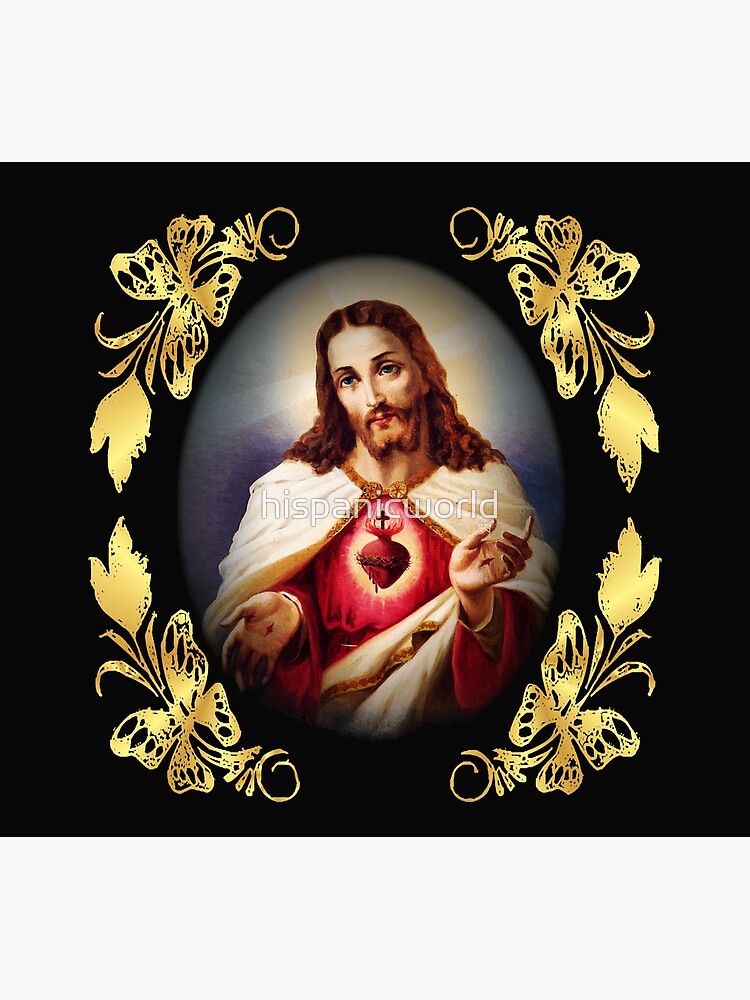 Framed Sacred Heart of Jesus wall Canvas art Decor Divine Mercy Catholic  Christianity for Faith living room bedroom dining room for parents Poster