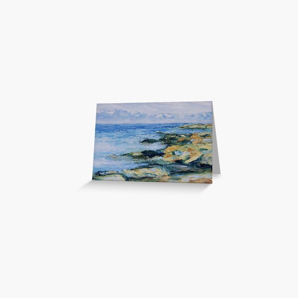 detail "The Sea To Me" oil painting SATURNA ISLAND Greeting Card