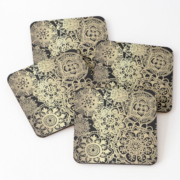 Item preview, Black and Gold Mandala Pattern designed and sold by Julie Erin Designs.