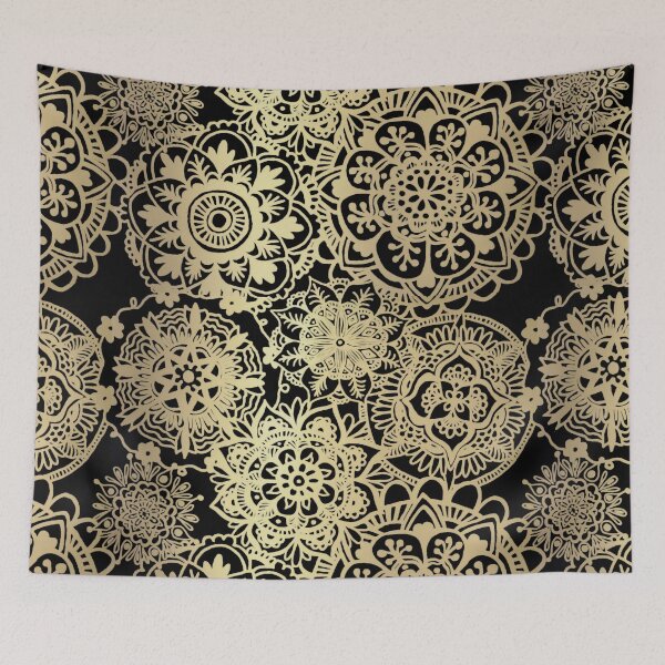 Item preview, Black and Gold Mandala Pattern designed and sold by Julie Erin Designs.