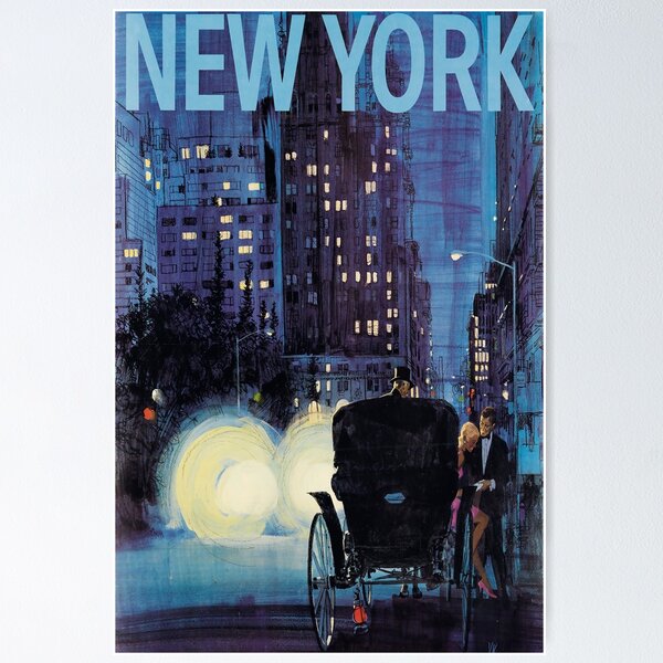 Item preview, New York vintage travel poster designed and sold by stickart-marek.