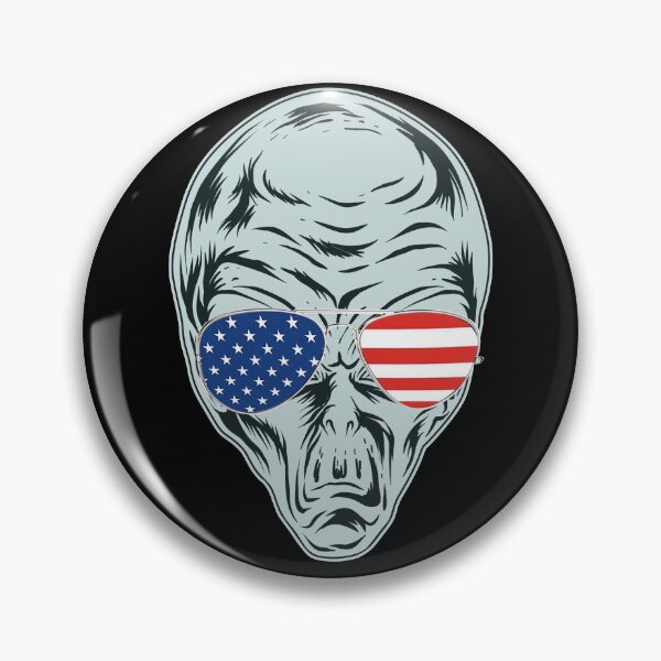 Item preview, Funny Patriotic Alien Head Patriot American Flag Aviators Gear designed and sold by DynamicDesign.