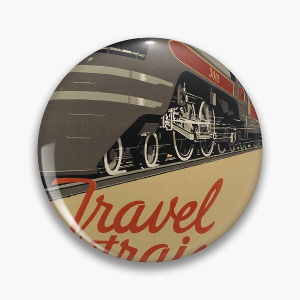 Item preview, Travel by Train vintage travel poster designed and sold by stickart-marek.