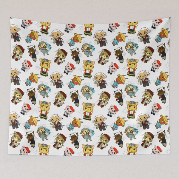 Item preview, Seamless Pattern: Punny Artist Animals designed and sold by Dino & Panda Studios.