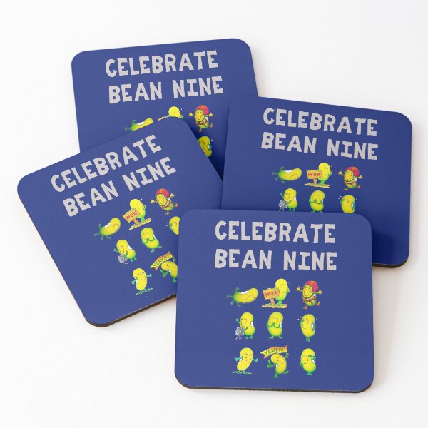 Item preview, Happy 9th Birthday card - Celebrate Bean Nine designed and sold by Justbeanhappy.