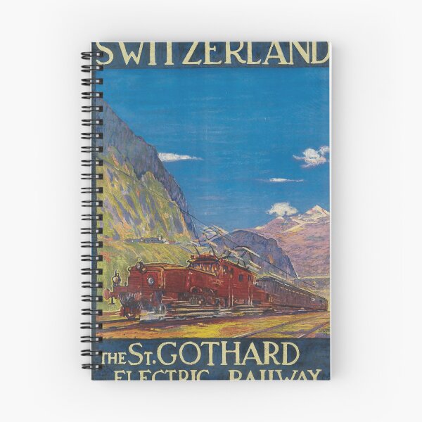 Item preview, Switzerland St Gotthard Railway vintage travel poster designed and sold by stickart-marek.