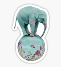 Mauve flowers on turquoise sky background Sticker
