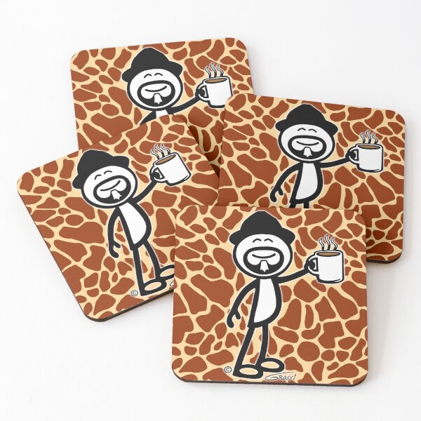 Item preview, GG Coffee Guy Stick Figure Giraffe Print designed and sold by GDGCreations.