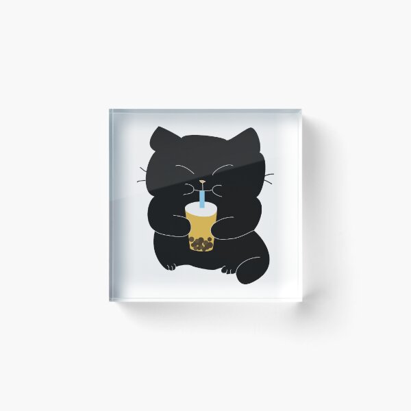 Item preview, Black Cat Drinking Boba designed and sold by janewwu.