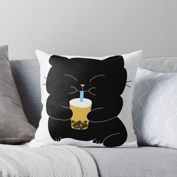 Item preview, Black Cat Drinking Boba designed and sold by janewwu.