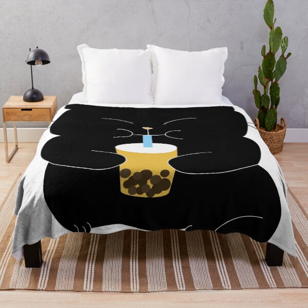 Item preview, Black Cat Drinking Boba designed and sold by janewwu.